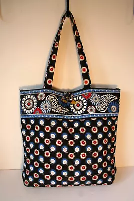 Vera Bradley~Night Owl~Quilted Tote~Toggle Closure~2 Inside Pockets~Blue • $16.95