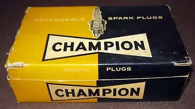 10 Vintage Champion NOS Spark Plugs RL-12Y  IN BOX BLACK YELLOW NEW OLD STOCK • $22.60