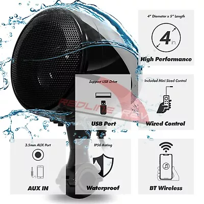 300W Amp Bluetooth Motorcycle Audio Stereo Speakers System Honda Yamaha Kawasaki • $127.59