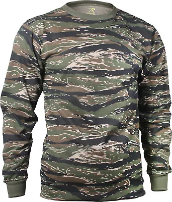 Camo Long Sleeve T-Shirt Tactical Military Crew Tee Undershirt Army Camouflage • $19.99