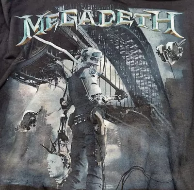 MegaDeth Dystopia Double Sided Hoodie W/Zipper S Uni Black (also Pic On Sleeve) • $49.99