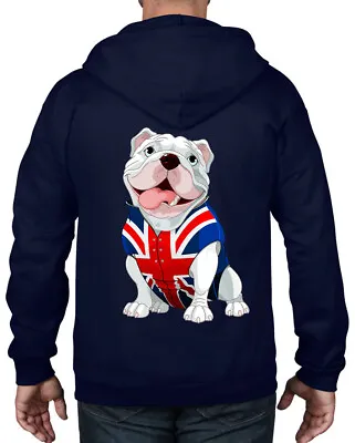 BRITISH BULLDOG UNION JACK FULL ZIP HOODIE - England T Shirt Union Flag Hoody • £29.95
