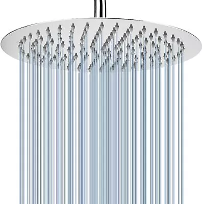 8  Rainfall Shower Head High Flow Showerhead Made Of Stainless Steel • $10.79