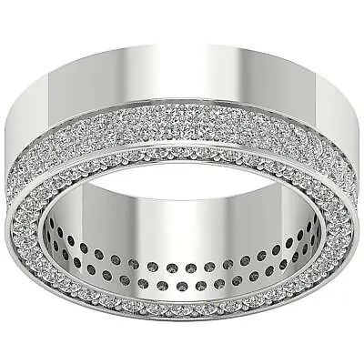 Men's Eternity Ring SI1 G 2.00 Ct Round Diamond 14K Solid Gold Appraisal 7.40MM • $1923.59