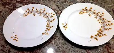 Set Of 2 Maidenhair Fern Yellow By Martha Stewart 11  Dinner Plates Fern Leaves • $17.90