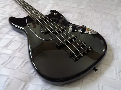 RARE 2019 Fender FSR Blackout Mustang PJ Short Scale Bass Guitar Ebony Black. • $1349.99