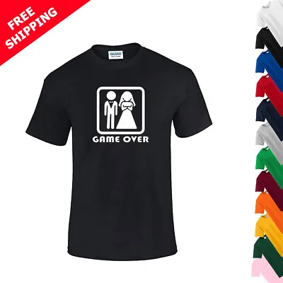 GAME OVER Men's  Funny T-Shirt Wedding SARCASTIC Novelty Joke Humor T Shirt • £9.99