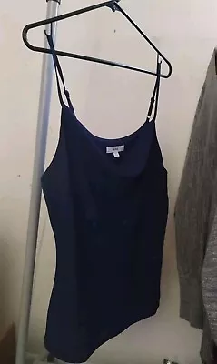 Mine Brand; Women; Large; Polyester Spaghetti Strap; Navy Blue Top • $6