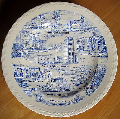 VERNON KILNS NORTH DAKOTA 1940s Souvenir Collector's Plate-RARE PLAIN EDGE-Nice! • $18.97