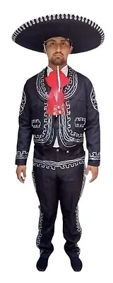 Charro Or Mariachi Suit For Men In Size 44 Black/ Silver • $187