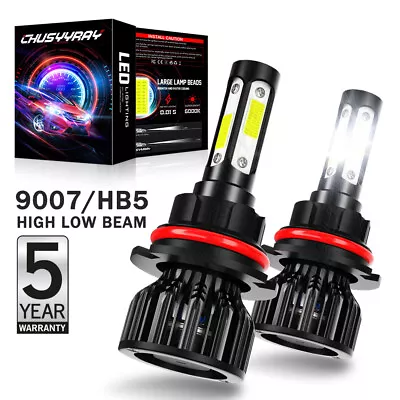 6000K White For MITSUBISHI Lancer 2002-2007 9007 LED Hi/Lo Beam Headlight Bulbs • $17.99