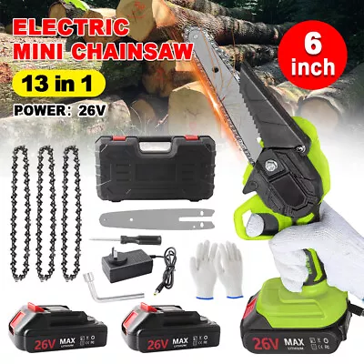 6'' Mini Cordless Electric Saw Wood Cutter Chainsaw 2XBattery-Powered For Makita • $49.35