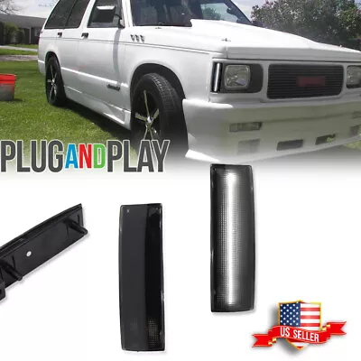 2PCS Smoked White LED Side Marker Lights For Chevy S10 GMC Jimmy S15 Oldsmobile • $32.99