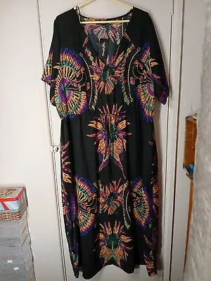 Simply Be Vibrant Chiffon Sheer Long Length Size 24 EU 52 Beach Holiday • £9.99