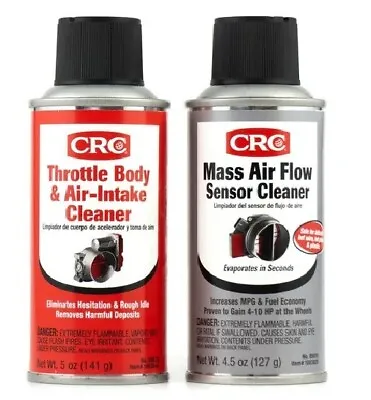 CRC 05111 MAF Mass Air Flow Sensor & Throttle Body Intake Cleaner Twin Pack Kit • $13.95