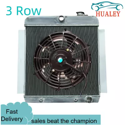 3Row Aluminium Radiator+Fan For 1955 1956 1957 1958 59 CHEVY C/K TRUCK I6/V8 OHV • $325