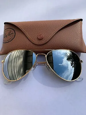 Ray-Ban Aviator Sunglasses 001/30 RB3025 58m Gold Frame With Mirror Lenses • $1.25