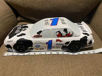 RARE Vintage 2000 GOT MILK RACE CAR COOKIE JAR Enesco Mary Moo Moos California • $75