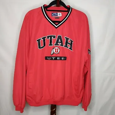 Cadre Men's Size XL Activewear Pullover Red Black  Utah  Logo V-neck Long Sleeve • $5.99