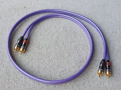 QED Qunex 1 Twin Phono/ RCA  Cable - 1m - Used - Very Good Condition • £22