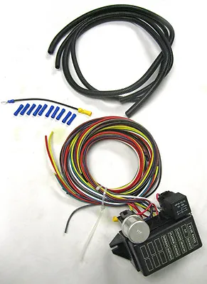 New Universal 8 Circuit Wire Wiring Harness Street Rat Hot Rod Basic Starter Kit • $28.65