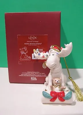 $74.95 • Buy LENOX 2011 Annual MOOSE Ornament -- Merry Moosecapades Sledding - - - NEW In BOX