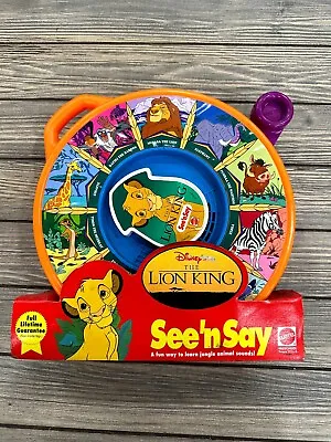 Disney The Lion King See N Say Kids Toy 1989 Mattel Spin Game Animals Sound • $95.99