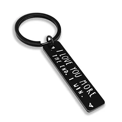 I Love You More The End I Win Couple Keychain For Boyfriend Girlfriend Gifts • $10.30