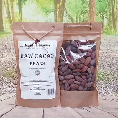 Raw Cacao Beans ( Theobroma Cacao L ) Health Embassy 100% Natural • £11.99