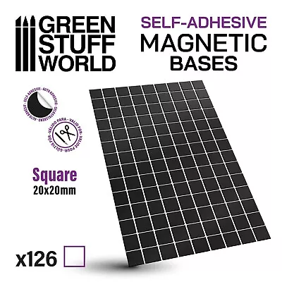 Square Magnetic Sheet SELF-ADHESIVE - 20x20mm - Trays Bases Magnet Movement • $4.85