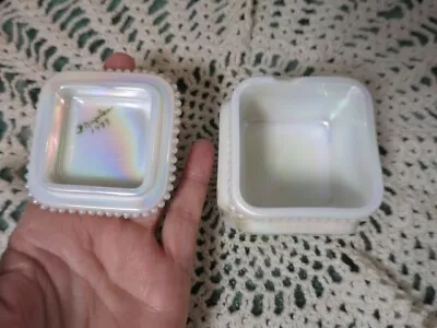 Westmoreland Milk Glass Trinket Box Square Footed • $12