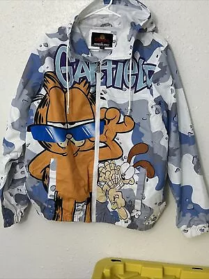 Members Only Garfield Jacket Hooded Men’s Sz S Nickelodeon Full Zip All... • $19.99