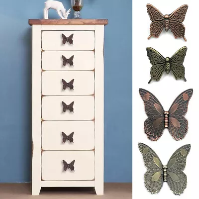 Vintage Butterfly Door Knobs Drawer Cabinet Cupboard Furniture Handle Pulls  • $5.71