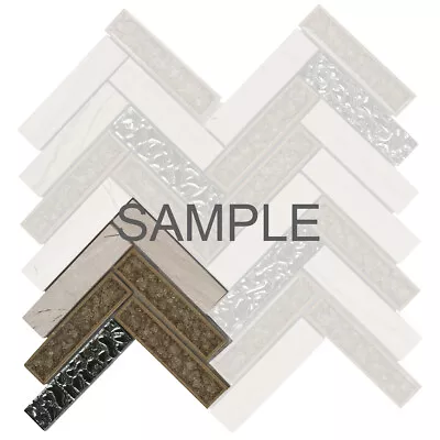 White Oak Gray Marble Stone Mosaic Tile Crackle GlassPattern Shower Backsplash • $2.99