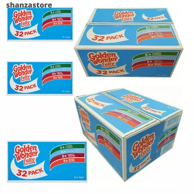 £11.99 • Buy Golden Wonder Variety Mixed Box ( 32 X 25g Crisps) Fully Flavoured 