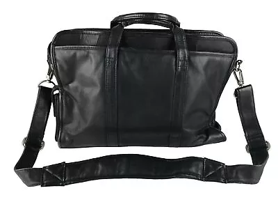 Wilsons Unisex Black Genuine Leather Inner Zip Pockets Top Handle Messanger Bag • $74.99