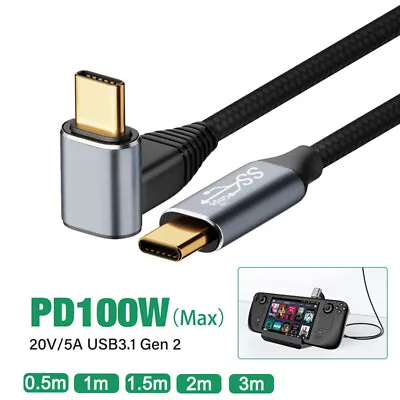 PD 100W 90 Degree USB C To USB C Fast Charging Cable Type C Cord Converter 2M 3M • $11.96