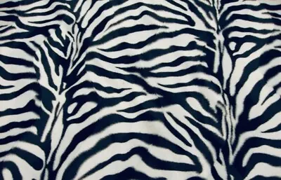 Zebra Large White And Black Velboa Upholstery Fabric Per Yard 60” Wide • $14.99