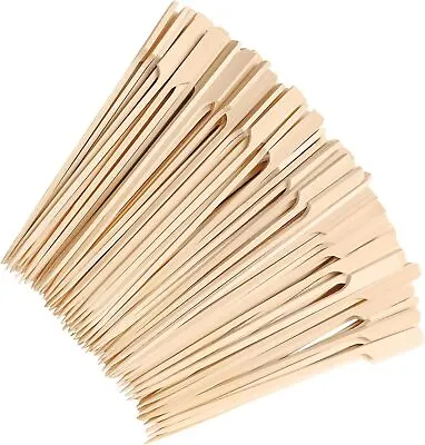 £3.19 • Buy 50 Wooden Paddle Bamboo Skewers BBQ Grill Barbecue Sticks Kebab Fruit