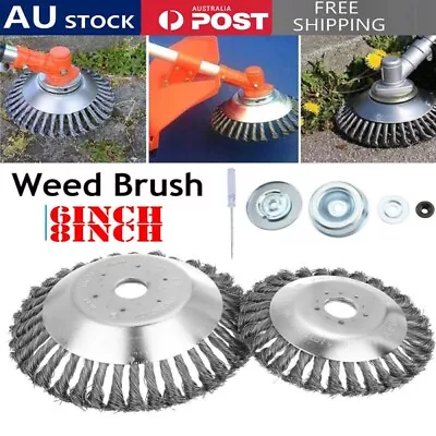 6/8“ Steel Wire Trimmer Head Grass Cutter Rotary Brush Blade Universal QuicklyAU • $17.39