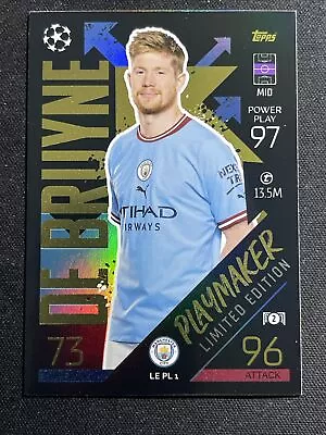 2022-23 Match Attax UEFA De Bruyne Playmaker Limited Edition LE PL1 Manchester C • $2.99