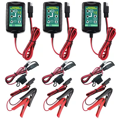 Car Automatic Motorcycle Battery Charger Maintainer Trickle 6V 12V 1.5A  3 Pack • $54.49