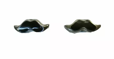 Black And Silver Tone MOUSTACHE Stud Post Earrings NO BACKS Niche Funny Quirky • $4.50