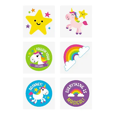 $6.95 • Buy Kids Temporary Tattoos Rainbow Unicorns Party Favours Pack Of 36 Free Postage