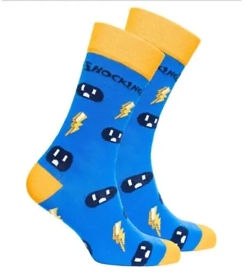 $9.99 • Buy Socks N' Socks Shocking Electric Electrician Crew Socks Novelty Gift Size L