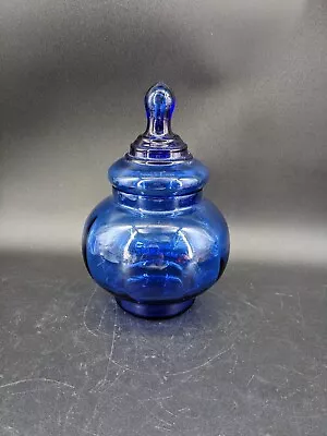 Vintage Blue Cobalt Glass Apothecary Style Candy Jar 7 3/4'' • $20