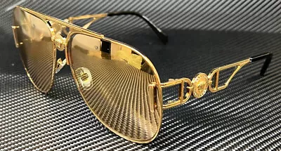 VERSACE VE2255 100203 Gold Mirror Unisex Large 63 Mm Sunglasses • $198.45