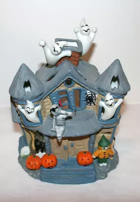 PartyLite Halloween Haunted House Ghosts Ceramic Tealight Candle Holder • $37.87