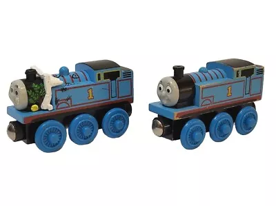 Thomas Wooden Railway 2003 Thomas Comes To Breakfast & Regular Thomas Train Lot  • $16.99