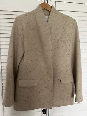 Women’s Designer Beige Wool Jacket Size 2 • $150